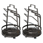 Kuber Industries 3 Layer Pot Lid Holder with Removable Drain Tray| Lid Stand Rack|Heavy Duty Standing Pot Lid Holder|Cooking Pot Lid Organizer|Spoon Rest Holder Pack of 2 (Black)